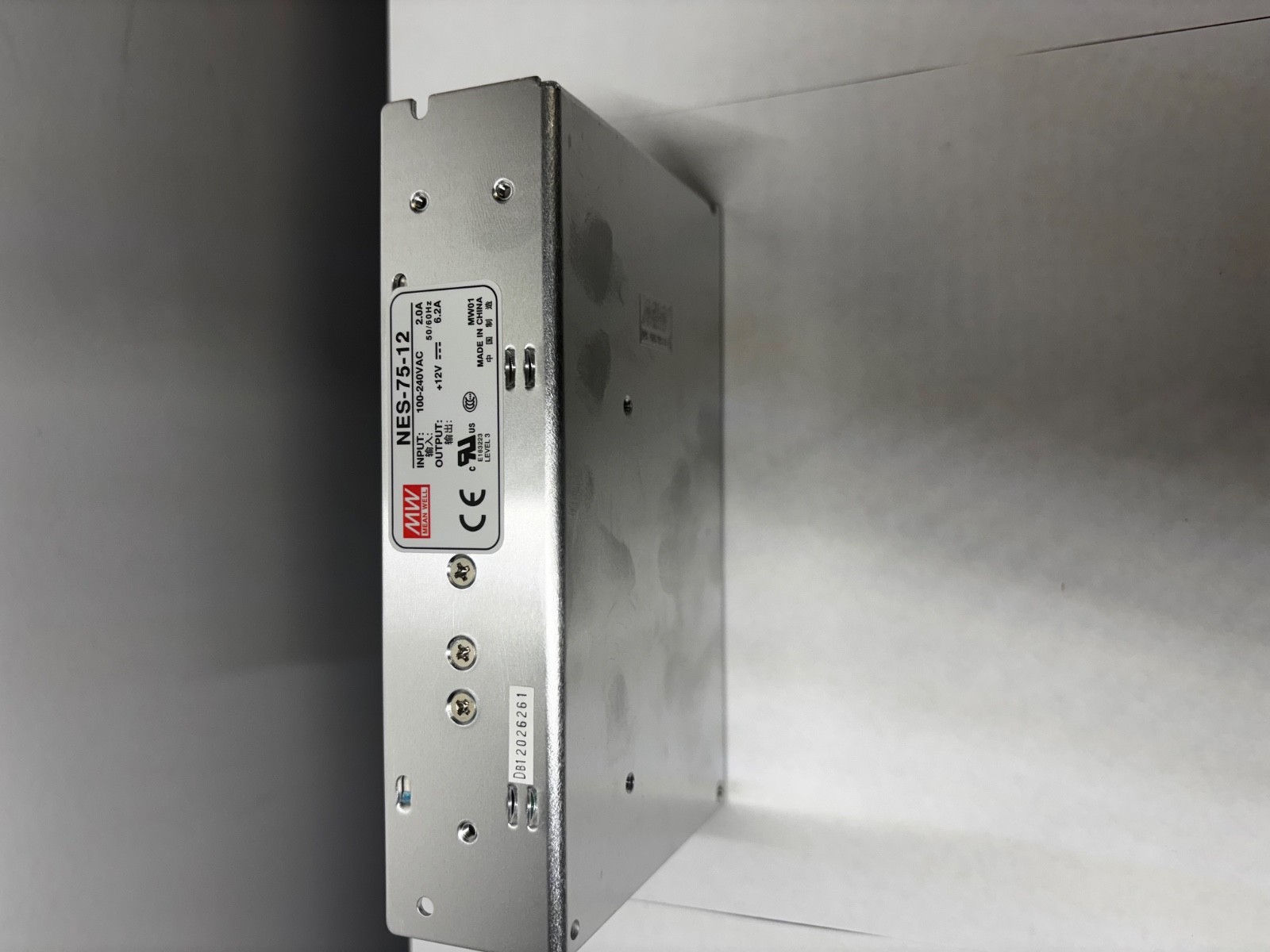 Mean Well NES-75-12 / 100-240VAC 2.0A 50/60hz 6.2A +12V Made in China