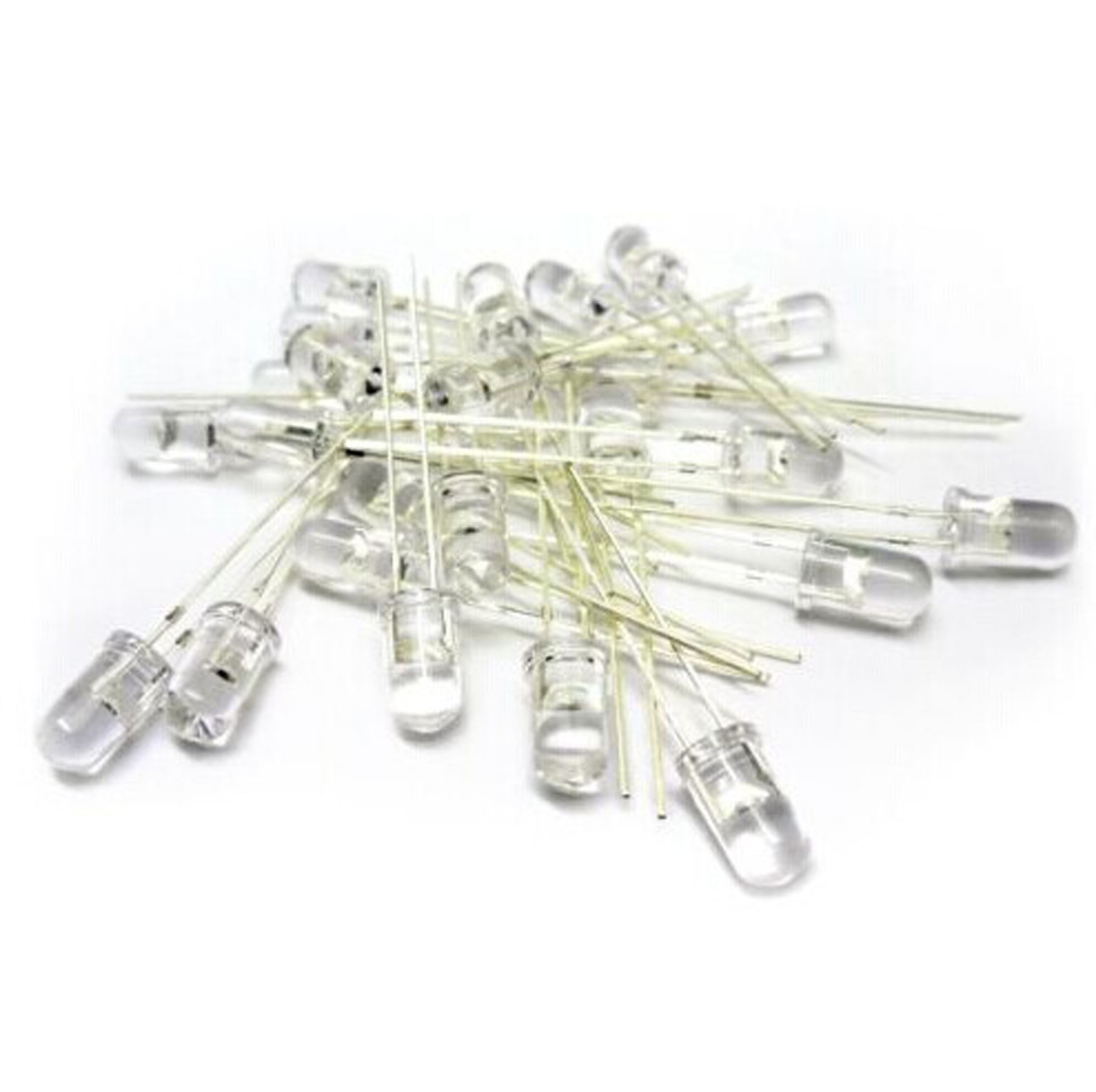 100Pcs F5 5MM White Color White Light Round Superbrigh​t LED Lamp