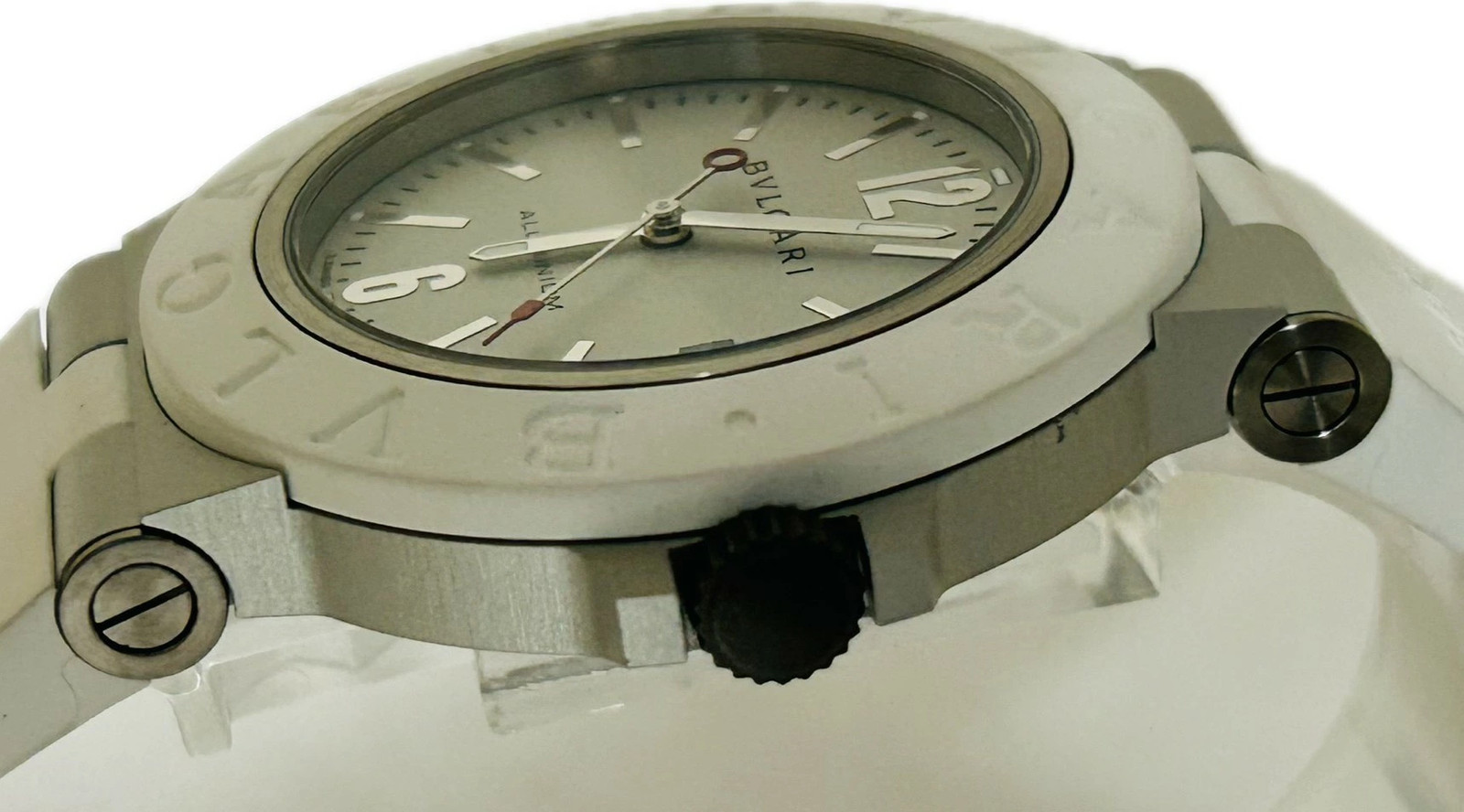 BVLGARI Aluminum BB40AT Men’s Automatic Watch Box Date Round Dial Accessary