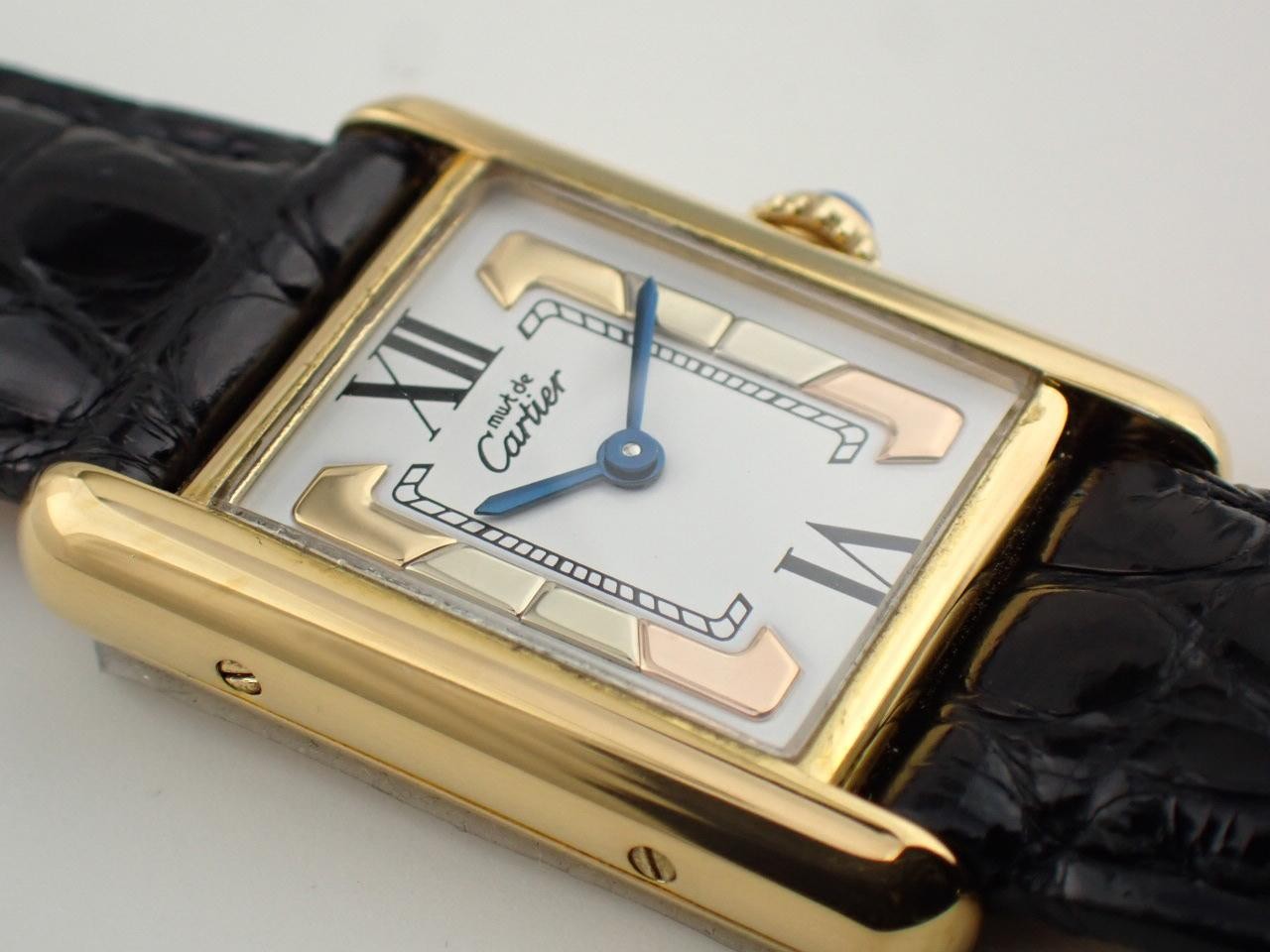 Cartier Must Tank SM W1006354 White Square Dial Box Quartz Watch Accessary Auth