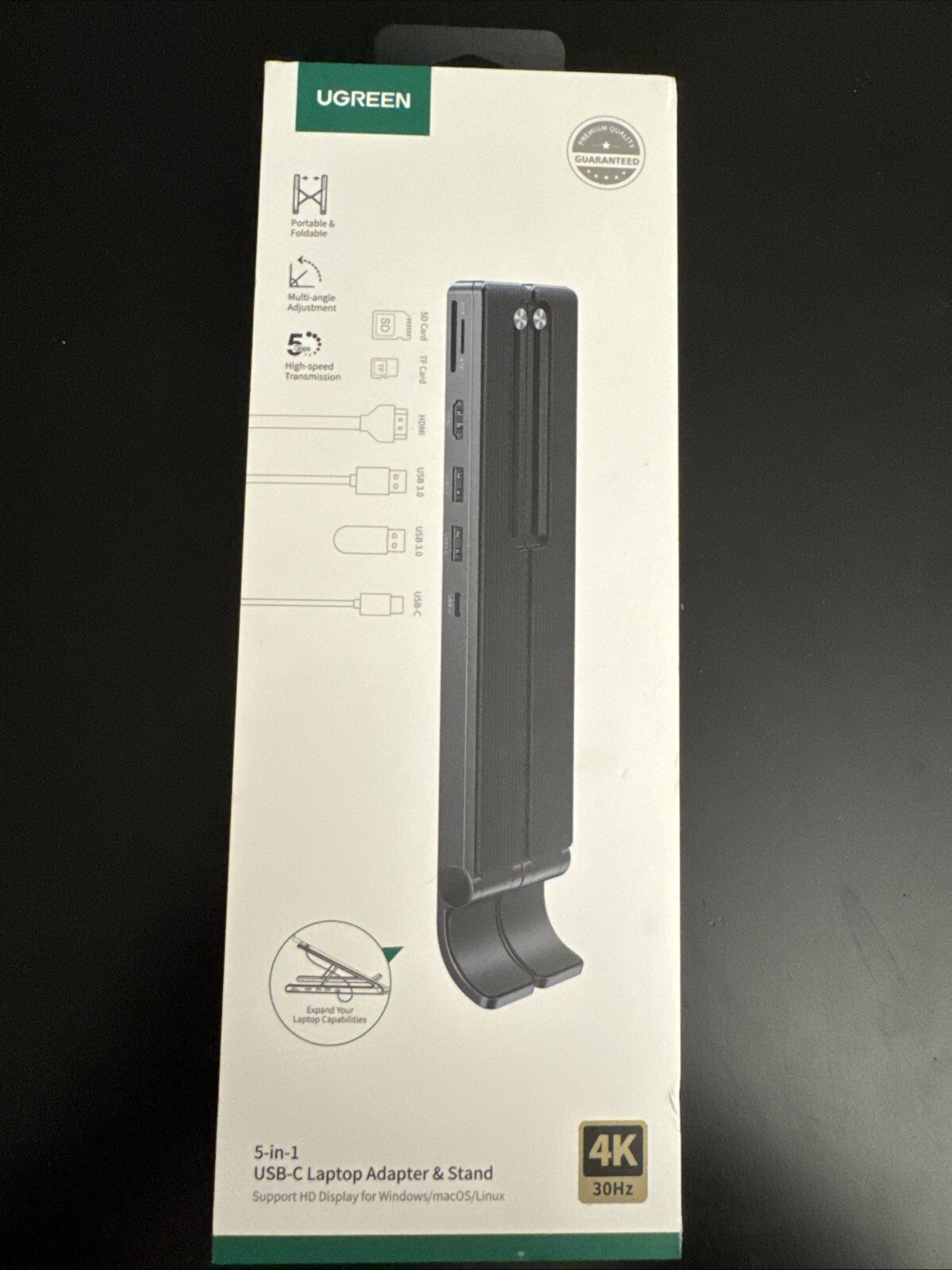 Ugreen USB-C to USB 3.0, HDMI, SD and TF Card Reader Docking Station. NEW