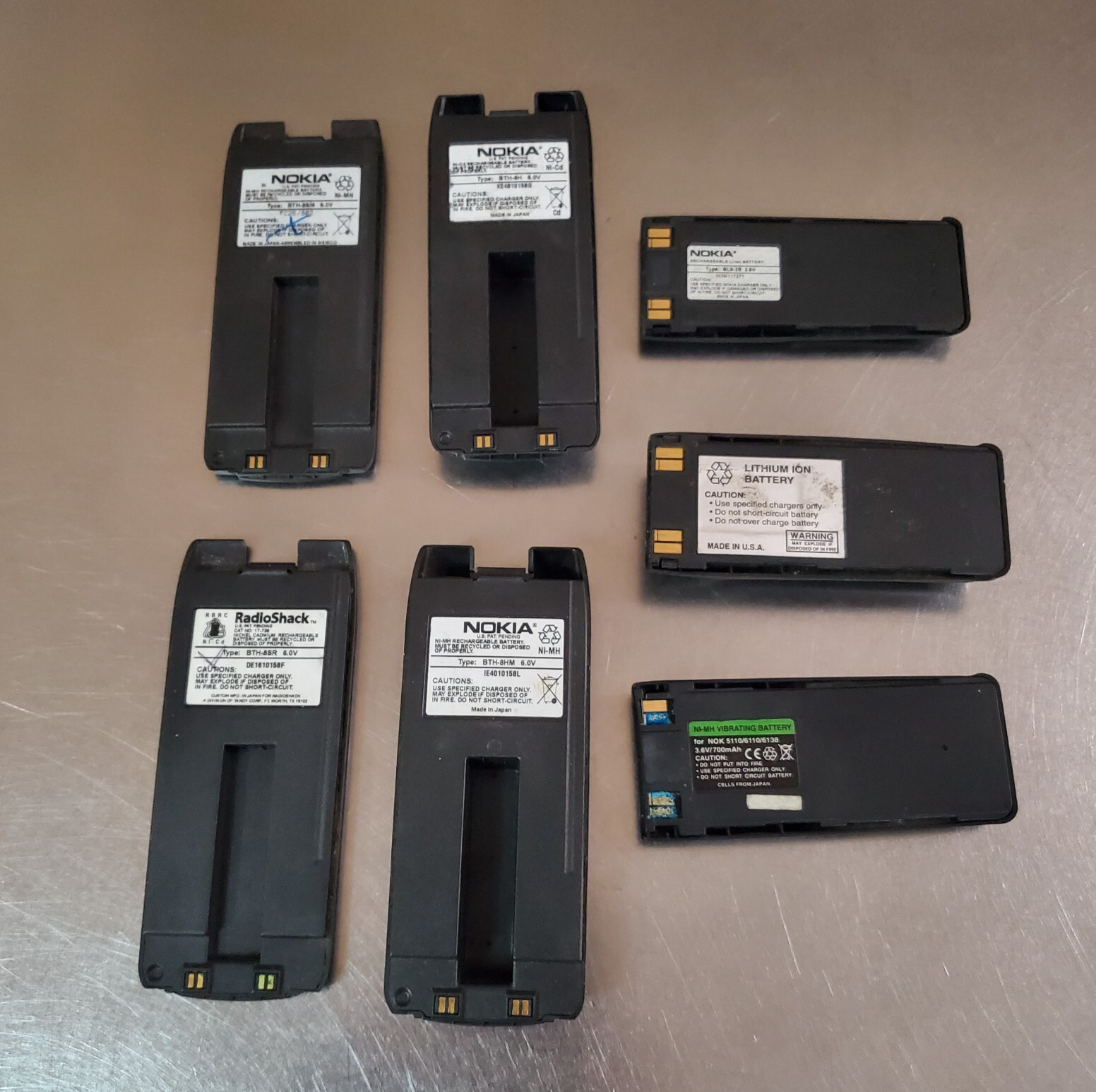 Lot of 7 Vintage Nokia & Radio Shack Mobile Phone Batteries