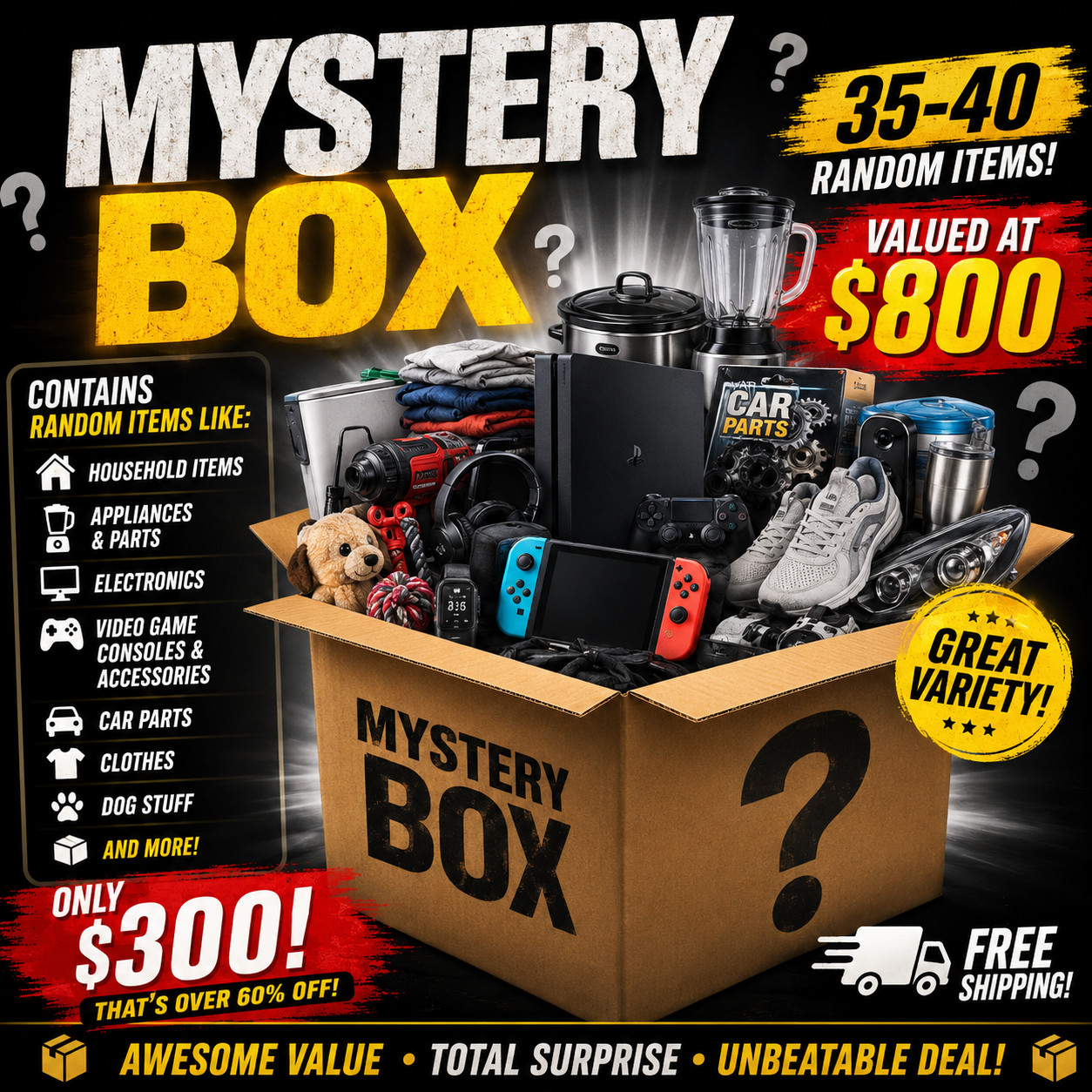 amazon return big mystery box – brand new stuff inside