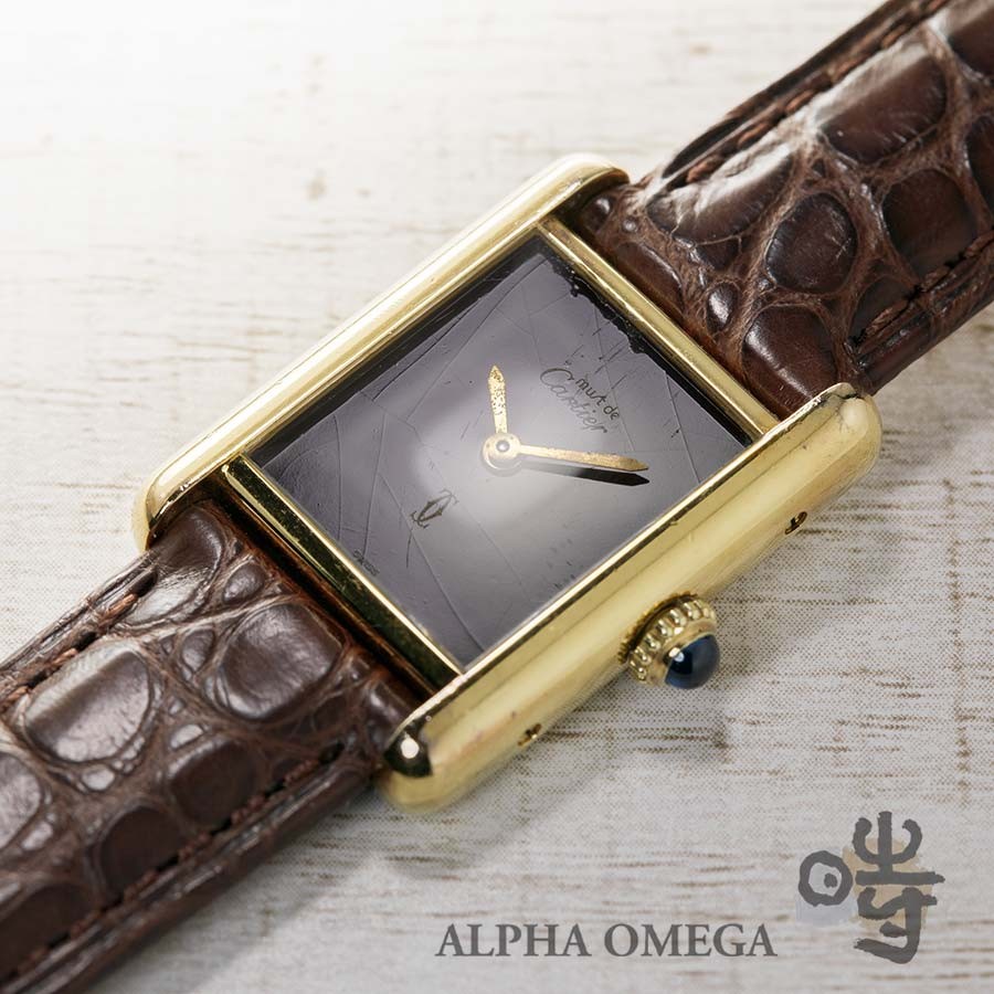 Cartier Must Tank SM Manual Winding Ref.19 756 13 Vermeil Silver Yellow Gold