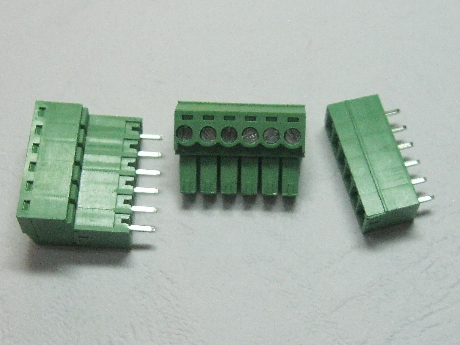 60 pcs 6 pin/way Pitch 3.81mm Screw Terminal Block Connector Green Straight Pin