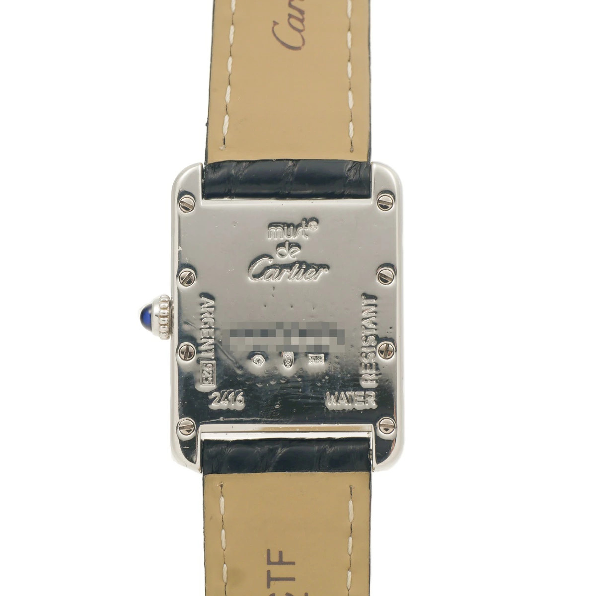 Cartier Must Tank SM Silver W1008354 White Dial Leather Bracelet Quartz Ladies