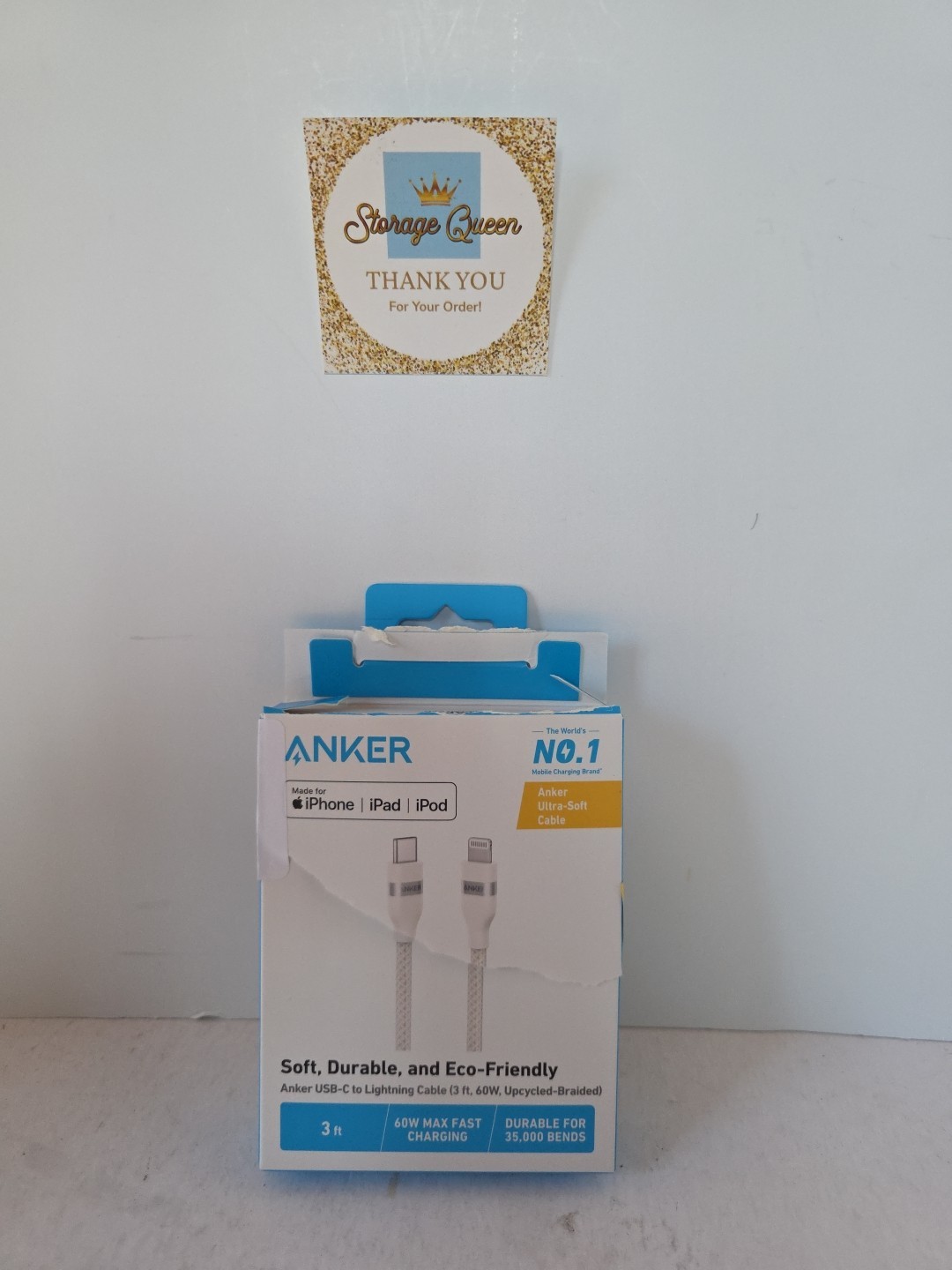 Anker USB C to Lightning Cable, 310 USB-C to Lightning Braided Cable(3ft, White
