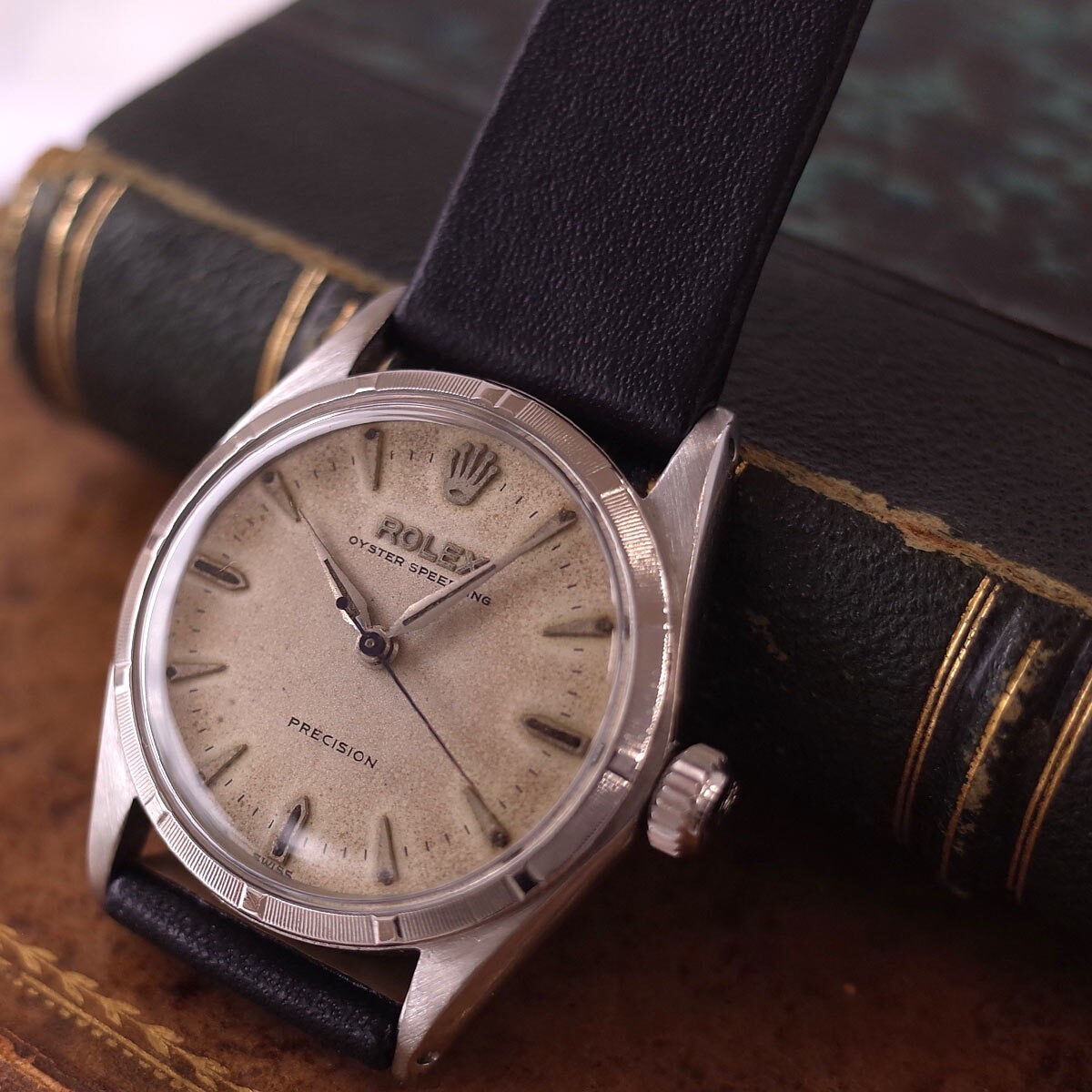 Rolex Watch 6430 Oyster Precision Speedking SS New Strap Manual Winding Men’s