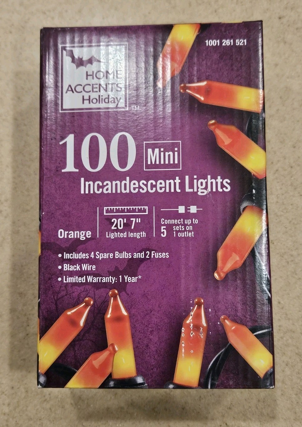 HOME ACCENTS HOLIDAY 100 MINI ORANGE INCANDESCENT HALLOWEEN FALL STRING LIGHTS