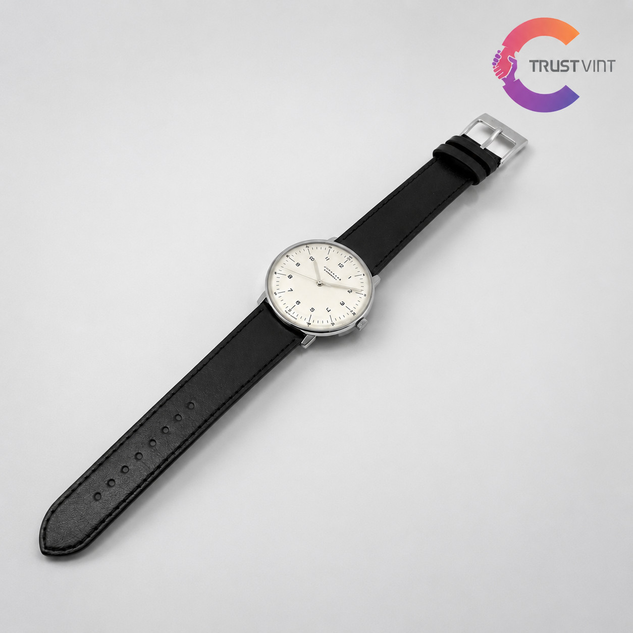 Junghans Max Bill 027/3500.02 Automatic 38mm White Dial Black Strap Men’s Watch
