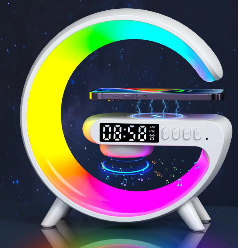 Multifunction Wireless Charger Pad Stand Speaker TF RGB Night Light 15W