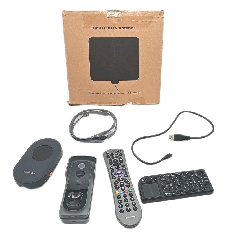 Miscellaneous Electronics Lot – Philips Remote, HDTV Antenna & More