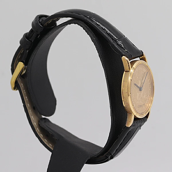 Corum Coin Watch 1907 Top 18K 750 13.9g Manual Winding Gold Dial Ladies Auth
