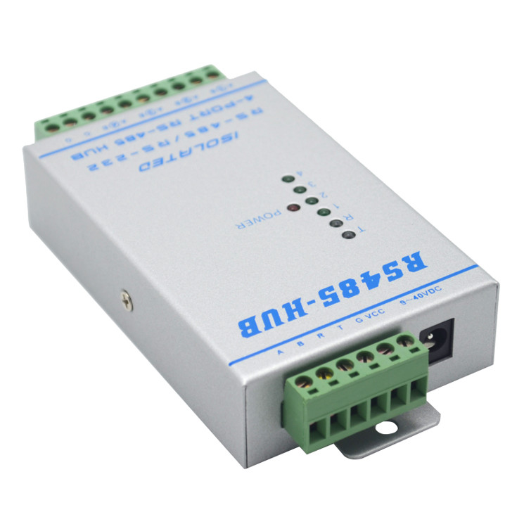 Lightning protection isolated bidirectional 4-way four-port RS485 hub repeater