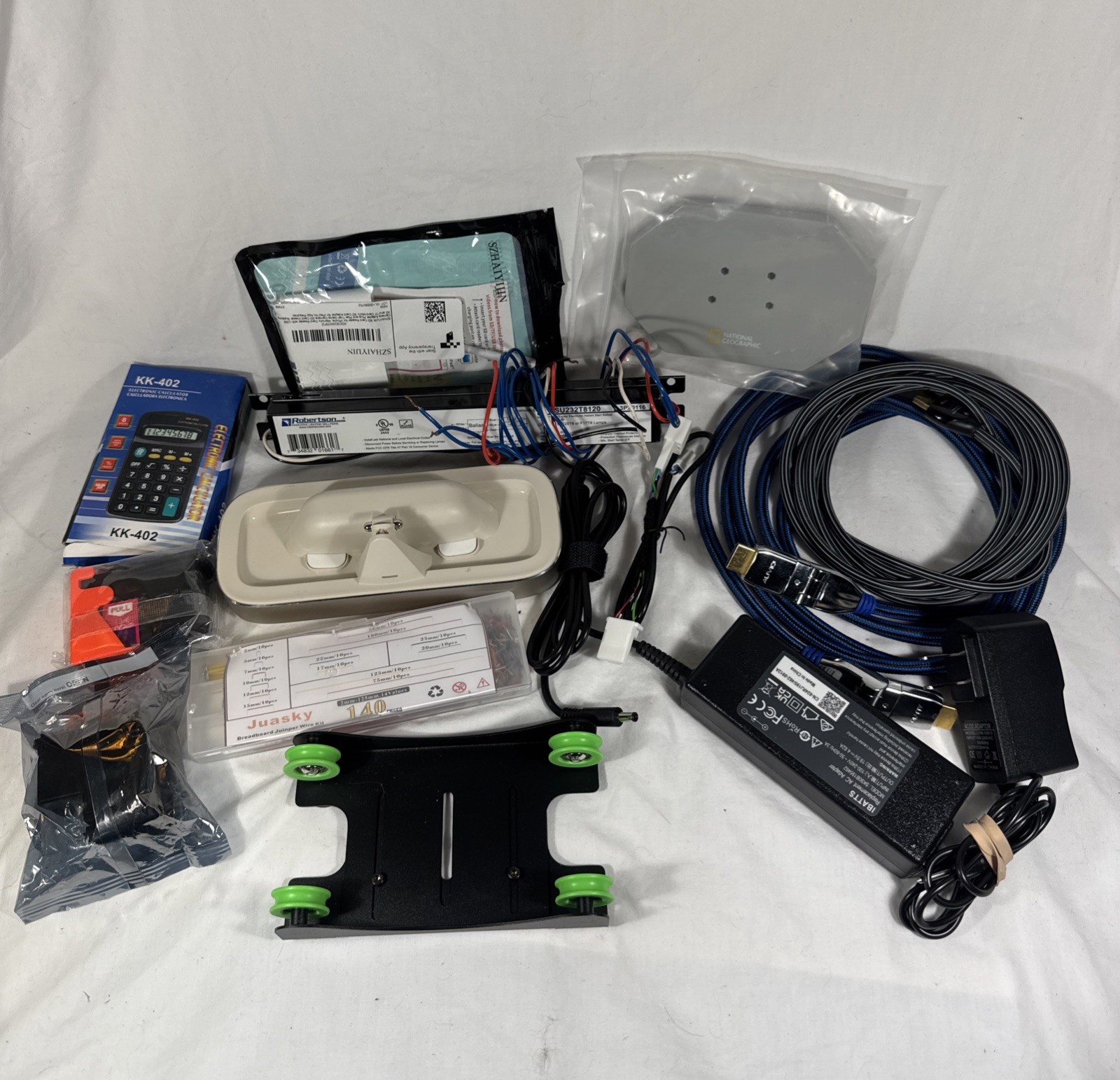 Huge Mixed Electronics & Accessories Lot – Chargers, Ink, Cables, Tools & More