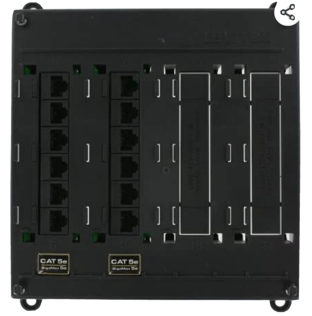 Leviton 476TM-512 12-Port CAT5e Patch Panel Black Network Cabling Panel